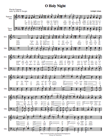 O Holy Night - Learn How to Sing Christmas Carols in Four Part Harmony